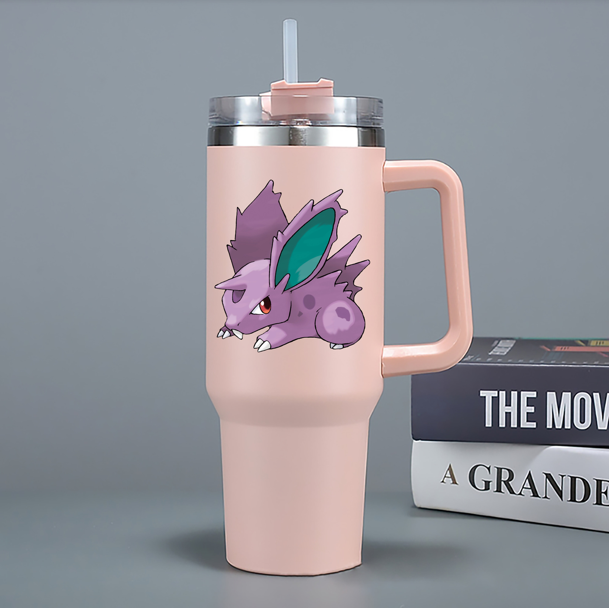 （画像用） ポケットモンスター Pokémon 1200mL車用タンブラー - クリスタルステッカー（プラスチックストロー付き）